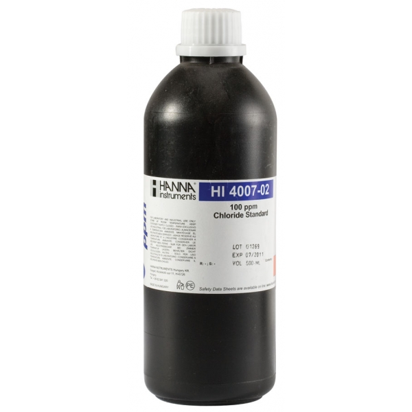 HI4007-02 стандартный раствор хлорида, 100 мг/л, 500 мл HANNA INSTRUMENTS HI4007-02 по лучшей цене с доставкой - интернет-магазин Прогрессивные решения