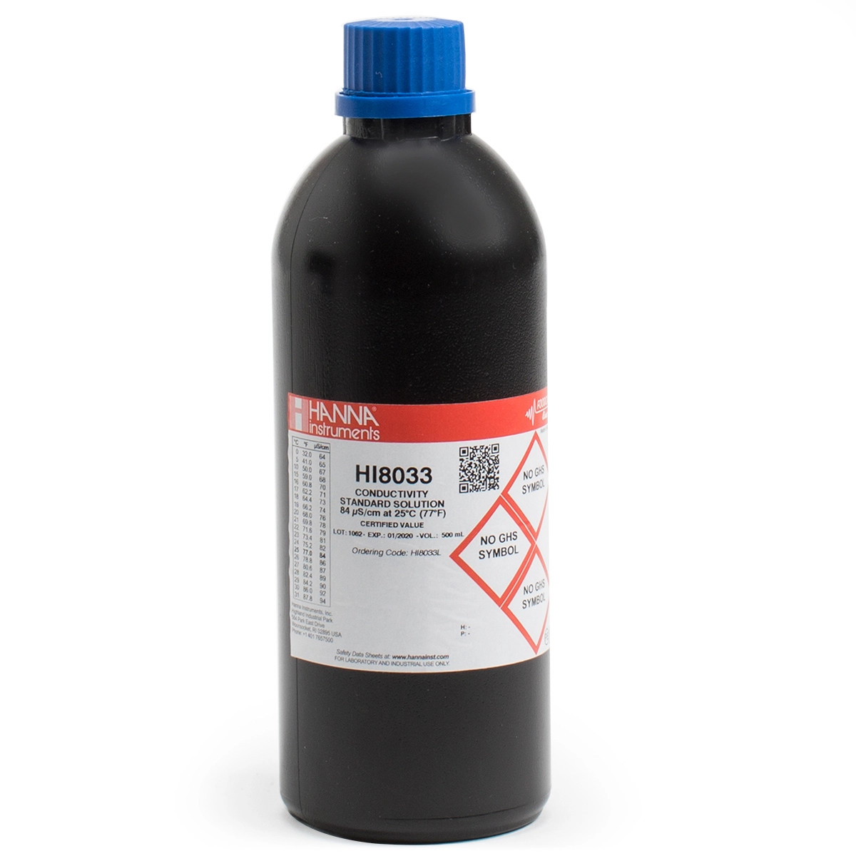 HI8033L раствор для калибровки 84 мкСм/см, 500 мл N/V FDA bottle HANNA INSTRUMENTS HI8033L по лучшей цене с доставкой - интернет-магазин Прогрессивные решения