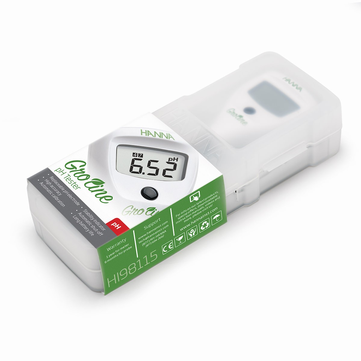 HI98115 GroLine pH-тестер c электродом HI1271 HANNA INSTRUMENTS HI98115 по лучшей цене с доставкой - интернет-магазин Прогрессивные решения