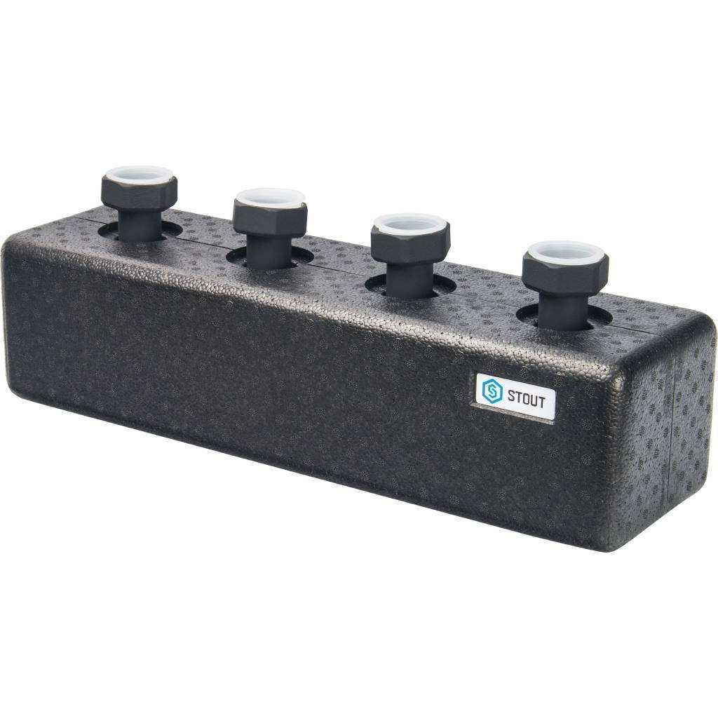 Купить SDG-0016-004002 STOUT SDG-0016 Стальной распределительный коллектор 2 отопительных контура. В теплоизоляции DN 25 STOUT по лучшей цене с доставкой - интернет-магазин Прогрессивные решения