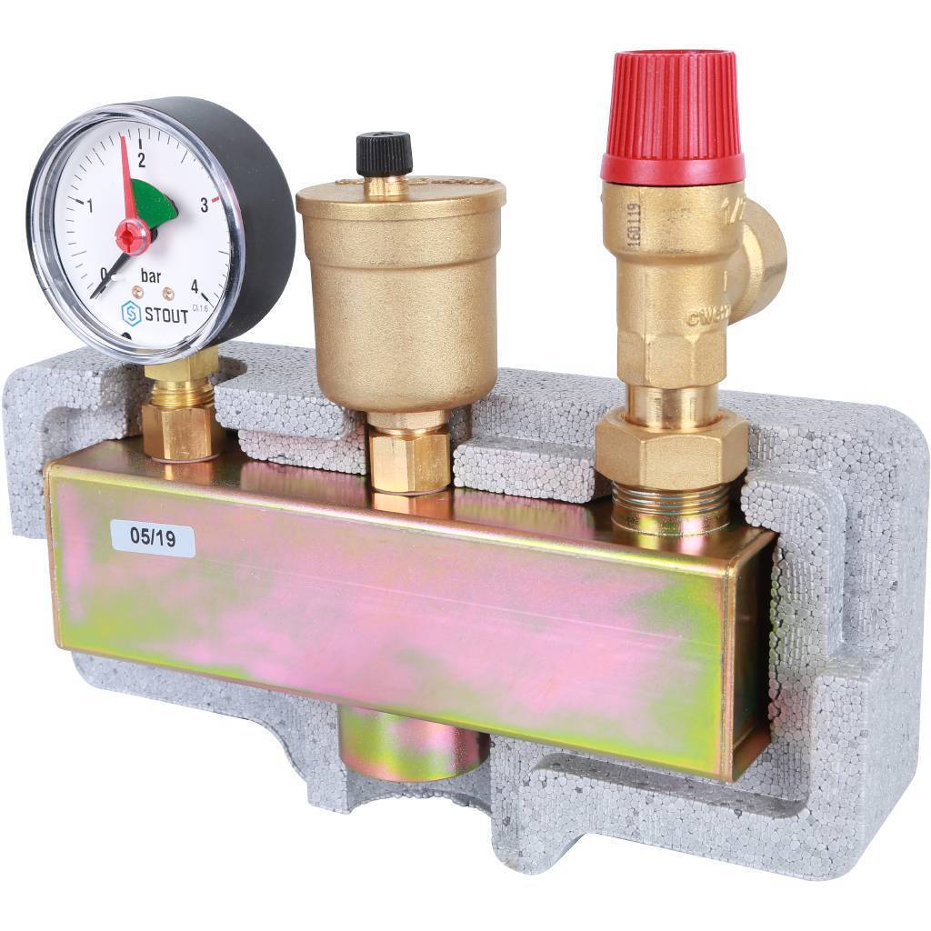 Купить SVS-0004-055032 STOUT SVS-0004 Группа безопасности котла  (до 50 кВт) (в теплоизоляции) STOUT по лучшей цене с доставкой - интернет-магазин Прогрессивные решения