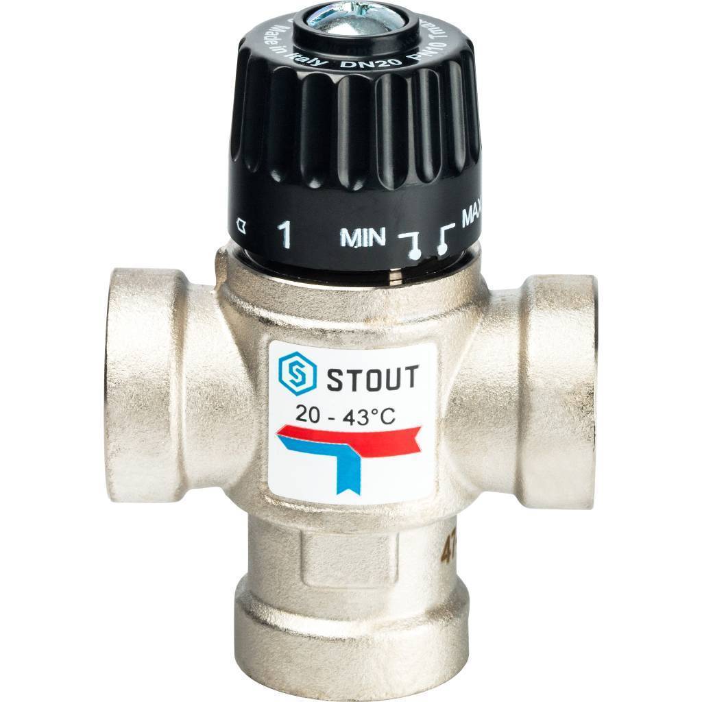 Купить SVM-0010-164320 STOUT  Термостатический смесительный клапан для систем отопления и ГВС 3/4"  ВР   20-43°С KV 1,6 STOUT по лучшей цене с доставкой - интернет-магазин Прогрессивные решения