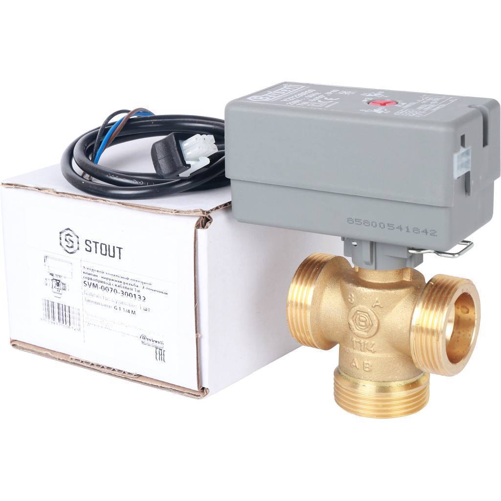 Купить SVM-0070-300132 STOUT  Компактный 3-Ходовой зональный клапан, сервопривод 230V, с кабелем 1м., НР 1 1/4" STOUT по лучшей цене с доставкой - интернет-магазин Прогрессивные решения