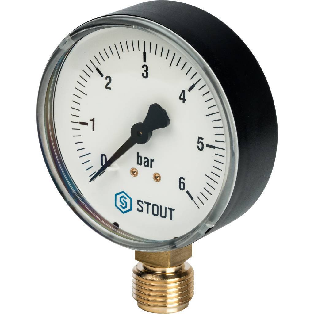 Купить SIM-0010-800615 STOUT SIM-0010 Манометр радиальный. Корпус Dn 80 мм 1/2", 0...6 бар, кл.2.5 STOUT по лучшей цене с доставкой - интернет-магазин Прогрессивные решения