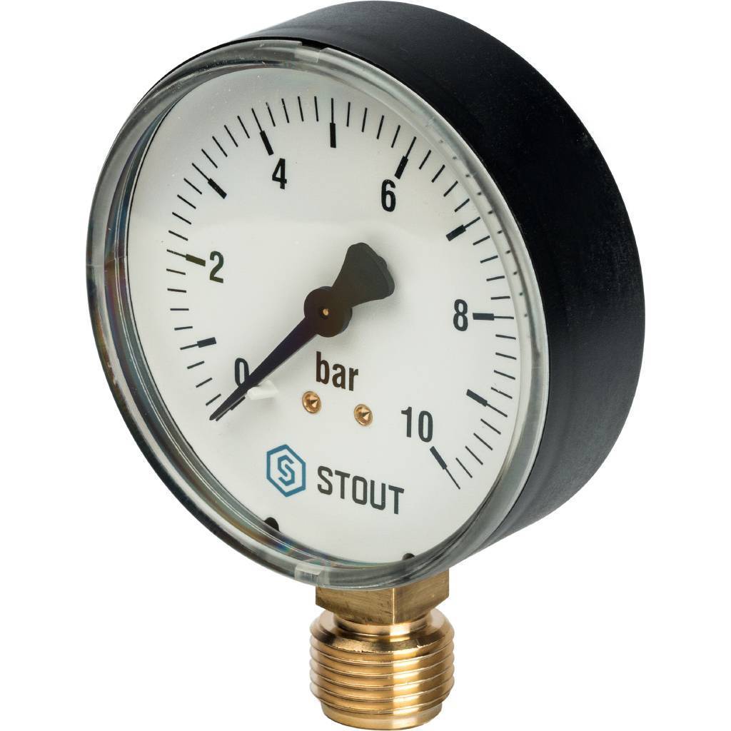 Купить SIM-0010-801015 STOUT SIM-0010 Манометр радиальный. Корпус Dn 80 мм 1/2", 0...10 бар, кл.2.5 STOUT по лучшей цене с доставкой - интернет-магазин Прогрессивные решения