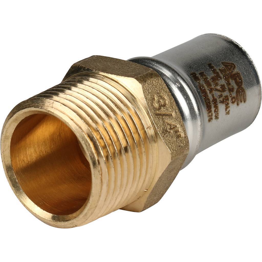 Купить SFP-0001-003420 STOUT   Переходник с наружной резьбой 3/4"х20 для металлопластиковых труб прессовой STOUT по лучшей цене с доставкой - интернет-магазин Прогрессивные решения