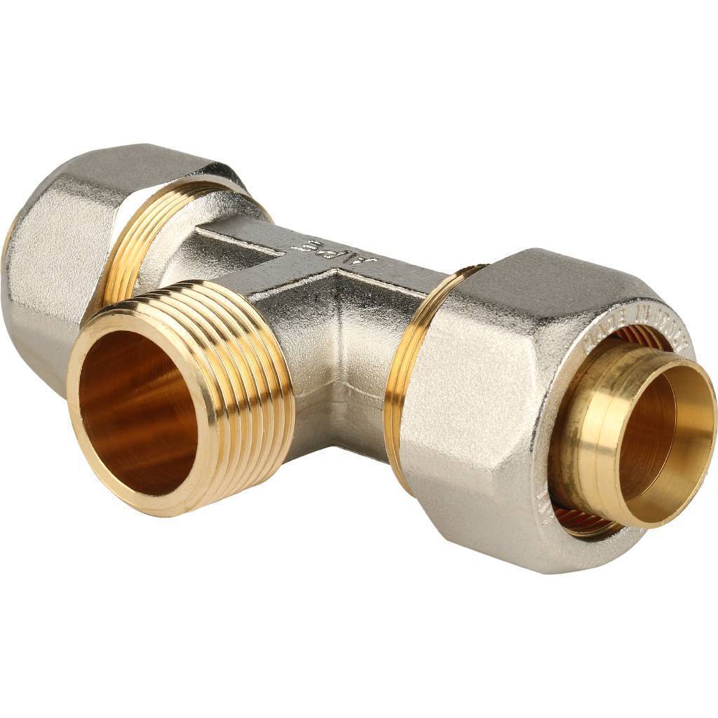 Купить SFS-0011-000132 STOUT   Тройник-переходник с наружной резьбой 1"x32 для металлопластиковых труб винтовой STOUT по лучшей цене с доставкой - интернет-магазин Прогрессивные решения