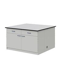 Стол островной ЛАБ-PRO 150.150.90 на опорных тумбах, рабочая поверхность – LAMINAT ЛОиП  по лучшей цене с доставкой - интернет-магазин Прогрессивные решения