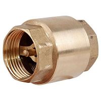 Клапан обратный латунный, SGL, Ду-40, Ру-10, муфтовый, пружинный дисковый, с металлическим штоком ГРОЕН